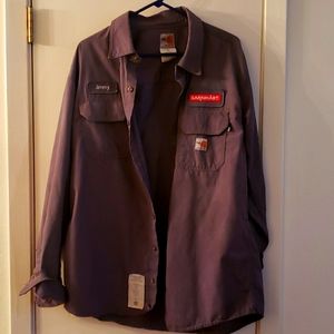 Carhartt XL button down style 39231 grey thick durable Iongsleeves work shirt